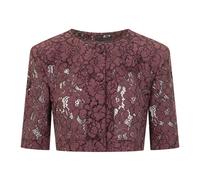 Pinko - Veste Courte Ornée de Dentelle - Femme - Vestes - Rouge - Taille: 44 FR