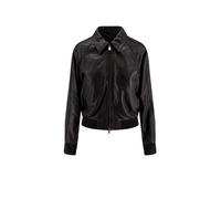 Pinko - Barbra Bomber Pelle Lavata - Femme - Vestes - Noir - Taille: 42 FR
