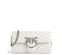 Pinko Wallet C Sheep, Love One Portefeuille C Mouton Nappa Femme, Z14O_Bianco SETA-Old Silver
