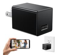 PINKOALA Caméra espion intelligente sans fil avec chargeur USB 1080p WiFi caméra de sécurité intérieure surveillance bébé surveillance caméra de sécurité détection de mouvement avec application Live