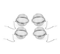 Pinkopink 4 pcs en acier inoxydable Infuseur Crépine Maille Thé filtre Cuillère avec chaîne Attentif
