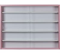 Pinkruby citrine vitrine, 2 portes coulissantes rose, blanc.