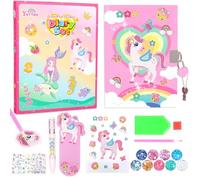 PinkSheep Carnet de notes de peinture diamant à faire soi-même, mosaïque d'art et d'artisanat pour filles, enfants, cadeau (licorne)