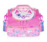 PinkSheep Sac Isotherme Repas Enfant Double Étage, Sac à Goûter avec Sangle Réglable, Grand Format pour Garçons et Filles (Nouveau chat)