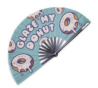Pinkswag Éventail Clack « Glaze My Donut » - Éventail ludique en bambou Queer pour raves, drag, et Pride After Dark