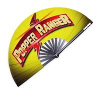 Pinkswag Éventail Clack « Popper Rangers » - Éventail néon en bambou de 62,5 cm, accessoire de festival Power & Pride inspiré de la culture Poppers