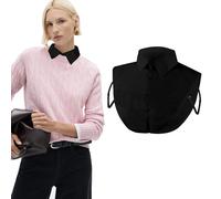 Pinkswan Col de chemisier, empiècement de col amovible, faux col de chemise pour femme, faux col de chemise pour femme, pull, Noir , taille unique