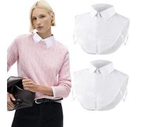 Pinkswan Col de chemisier, empiècement de col amovible, faux col de chemise pour femme, faux col de chemise pour femme, pull, Blanc blanc, taille unique
