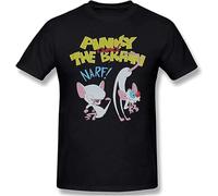Pinky and The Brain Men's Comfortable Short Sleeve Shirts Crew Neck Personality Fashion T-Shirt Manches Courtes(Small)