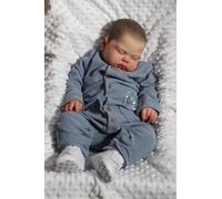 Pinky Reborn Poupée Bébé 24 Pouces 60 cm Dormir Vraiment Réaliste Silicone Souple Vinyle Reborn Garçon Simulation Nouveau-Né Jouet (Bleu)