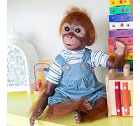 Pinky Reborn Poupée Bébé Reborn 21 Pouces 52 cm À La Main Nouveau-Né Bébé Singe Fille ou Garçon Poupées Doux Silicone Vinyle Réaliste Poupée Reborn Meilleur Cadeau pour Cadeaux Noël Enfants (Boy)