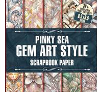 Pinky Sea Gem Art Style Scrapbook Paper: Vibrant Pastel Tone Scrapbooking Sheets, Double-Sided, 36 Pages for Arts & Crafts, Decoupage, DIY Projects