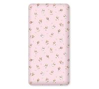PinkZebra Drap-housse 70 x 140 x 12 cm, en coton, pour enfants et bébés, certifié Öko-Tex Standard 100, drap de lit, ours en peluche endormis