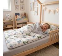 PinkZebra Sac de Couchage pour Enfants 140 x 75 cm + taie d'oreiller 60 x 40 cm pour Filles et garçons, Oeko-Tex, en Coton avec Double Fermeture à glissière, Fermeture à glissière de Garage et Sac