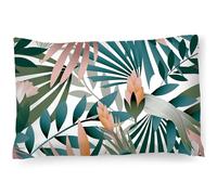 PinkZebra Taie d'oreiller 40 x 60 cm en 100 % coton, housse de coussin certifiée Öko-Tex Standard 100, housses avec fermeture éclair, feuilles de palmier