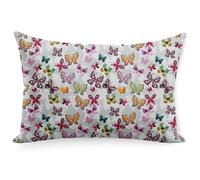 PinkZebra Taies d'oreiller pour enfants - 50 x 70 cm - 100 % coton - Housse de coussin pour garçons et filles - Certifié Öko-Tex - Housse de coussin avec fermeture éclair - Papillons colorés