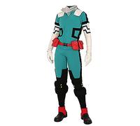 Pinloo Midoriya Izuku Costume de cosplay complet Midoriya Izuku Perruque MHA Uniforme Tenue Costume MHA Cosplay Costume Halloween Anime Costume