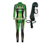 Pinloo Uraraka Ochako Body Uraraka Ochako Perruque MHA Cosplay Anime Asui Tsuyu Wig Comic Con Asui Tsuyu Cosplay Halloween Costume