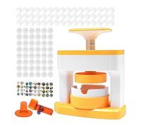 Pinmaker Presse à épinglette professionnelle de 55 mm avec poignée ergonomique avec coupe-cercle et 48 badges vierges pour travaux manuels, entreprise, événement, maison, projet scolaire