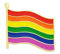 PinMart Gay Pride Épinglette magnétique en émail Motif drapeau arc-en-ciel LGBTQ
