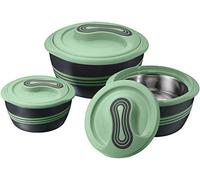 Pinnacle 3 Boites Isothermes Repas Chauds - Set de 2,4/1,4/0,9 L - Boite Alimentaire Isotherme - Saladier avec Couvercle pour Soupes/Salades - Récipient Thermique en Acier Inoxydable