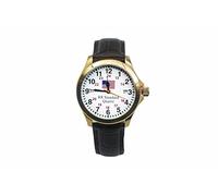 Pinnacle Awards Canada Montre-bracelet approuvée de route de rail U S un cas d'or d'acier inoxydable de date du drapeau, doré, Robe