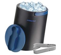 PINNACLE Seau à glace isotherme pour fêtes avec pince qui tient dans le couvercle - Seau à glace en acier inoxydable pour bar à cocktails avec poignées pliables pour bar intérieur/extérieur, sans BPA