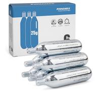 PINNAMAX Kit de pompe à vélo CO2 - Gonfleur de CO2 avec cartouches de CO2 de 16 g/25 g - Compact, léger, compatible avec valves Presta et Schrader - Parfait pour les vélos de route et VTT - Avec étui