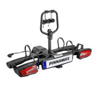 PINNAMAX Porte-vélos EBike pour 2 vélos, support arrière pliable et inclinable pour attelage de remorque jusqu'à 60 kg, porte-vélos avec protection antivol, feu arrière et support