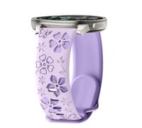 PinnWaa 20mm Bracelet Silicone Compatible avec Amazfit T-Rex 3 Pro 44mm/Active 2 Square/Active 2, Bicolore Floraux Gravés, Sport Silicone Souple Hommes Femmes pour Amazfit Active - Violet
