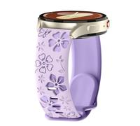 PinnWaa 20mm Bracelet Silicone Compatible avec Galaxy Watch FE/7 6 5 4(40mm 44mm)/6 Classic (47mm 43mm), Bicolore Floraux Gravés, Sport Silicone avec Watch 4 Classic 42mm/46mm - Violet