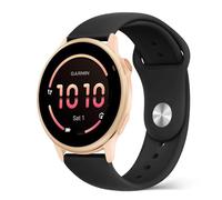PinnWaa Bracelet 20mm pour Garmin Vivoactive 6/5/Forerunner 570/165 Music | Bracelet Silicone pour vívomove Trend/Venu Sq 2/Sq 2 Music/Venu 2 Plus/Approach S50/S44/J1/Forerunner 70/170/165, Noir
