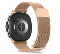 PinnWaa Bracelet de Montre Métal Compatible avec Samsung Galaxy Watch 8 40mm 44mm/8 Classic 46mm, Conception Double Magnétique, Acier Inoxydable, Dégagement Rapide Réglable Rechange Bracelet - Or rose