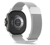 PinnWaa Bracelet de Montre Métal Compatible avec Samsung Galaxy Watch 8 40mm 44mm/8 Classic 46mm, Conception Double Magnétique, Acier Inoxydable, Dégagement Rapide Réglable Rechange Bracelet - Argent