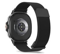 PinnWaa Bracelet de Montre Métal Compatible avec Samsung Galaxy Watch 8 40mm 44mm/8 Classic 46mm, Conception Double Magnétique, Acier Inoxydable, Dégagement Rapide Réglable Rechange Bracelet - Noir