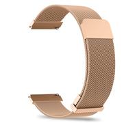 PinnWaa Bracelet Métal 20mm pour Garmin Vivoactive 6/5/Forerunner 570 42mm | Maille Magnétique pour vívomove Trend/Venu Sq 2/Music/Venu 2 Plus/Approach S50/S44/J1/Forerunner 70/170/165/165 Music Or rose