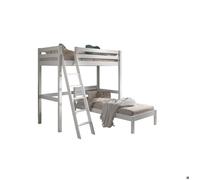 Pack - Lit Mezzanine, Lit Simple & Sommier "Pino" 90x200cm Blanc