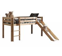 PINO Lit Compact avec Toboggan Pin Massif Nature 209 x 217 x 114 cm