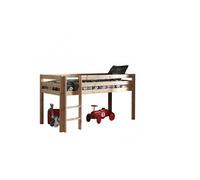 Vipack Pino Lit Compact Pin Massif Naturel 209 X 105 X 114 Cm + Rideau Et Tunnel De Lit Spring