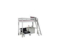 Vipack Pino Lit Mezzanine 90x200 Blanc + Commode 2 Portes + Lit Convertible En Fauteuil Blanc