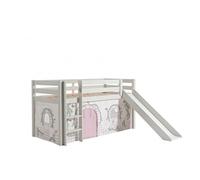 Vipack Pino Lit Mezzanine Avec Toboggan + Rideau De Lit Birdy