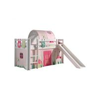 PINO Lit mezzanine blanc avec toboggan Spring