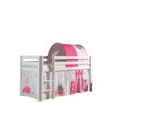 PINO Lit sureleve en pin massif 90x200cm avec sommier princess
