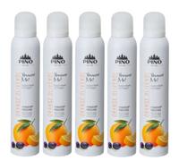 Pino Shower Me Lot de 5 flacons de mousse de douche à l'huile d'olive Orange 200 ml