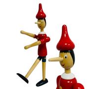 Pinocchiio en bois massif 30 cm articulé marionnette en bois avec joints marionnette de contes de fées en bois peint, hauteur 30 cm avec pieds bras et tête de meubles articulés