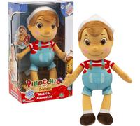 Giochi Preziosi Pinocchio - Peluche Musicale de 36 cm avec Chapeau, il Suffit d'appuyer sur Le Ventre Qui se Sent la Signature de la série télévisée, pour Enfants à partir de 3 Ans, PNH10000