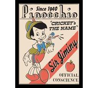 Pinocchio - Poster encadré "Cricket's The Name" PM9179 (40 cm x 30 cm) (coloré)