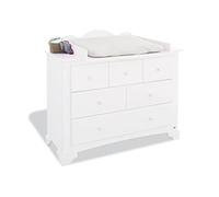 Pinolino 131642B Romantique Grand commode à langer avec matelas à langer Blanc laqué 85 x 75 x 94 cm