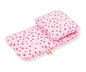 Pinolino - 27350-7 - Accessoire Poupée - Textile pour Landau - 2 Pièces - Design Coeur Rose