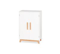 Pinolino Armoire de poupées Marit en bois avec 1 étagère, 1 tringle à vêtements et 3 cintres et jouets de poupées, certifiée FSC (FSC-C120795), blanc